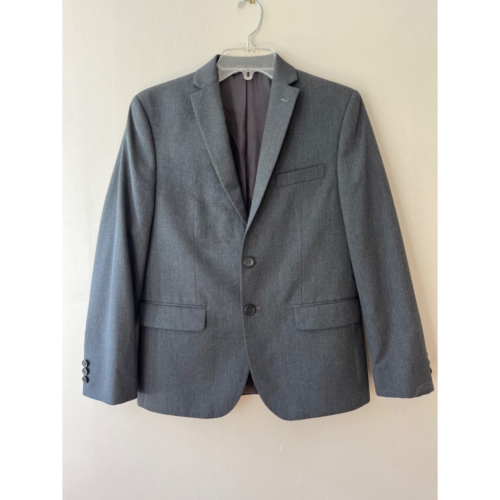 Lauren Ralph Lauren Sz 16R Boys Suit Jacket Slim Fit Gray Natural Stretch Blazer